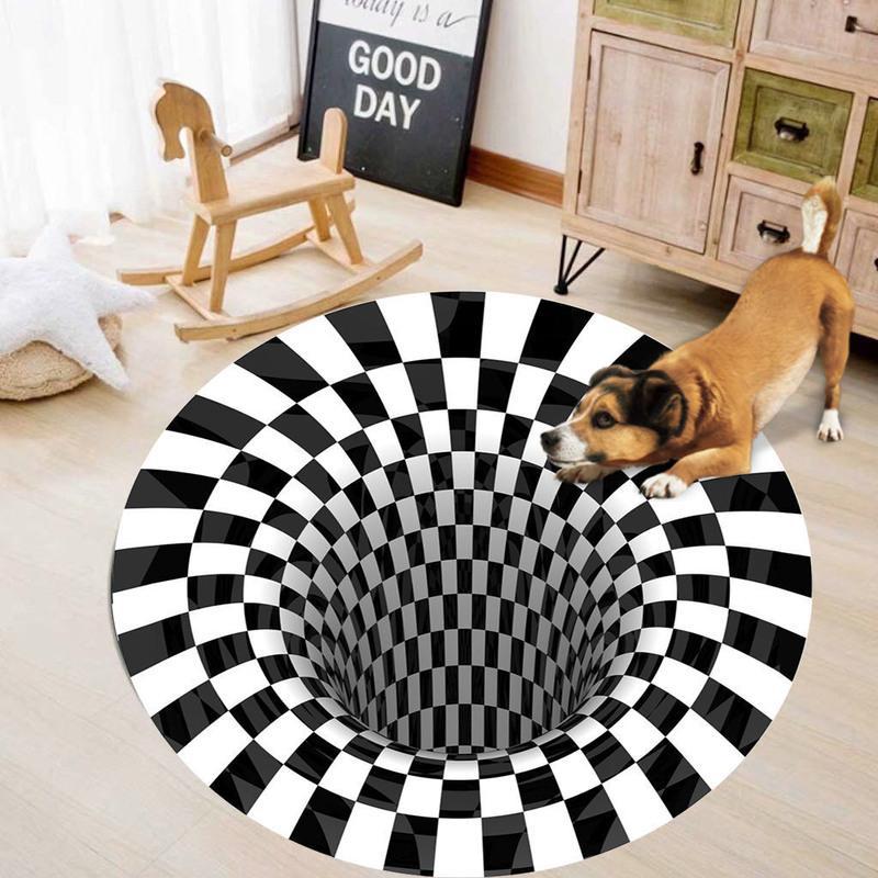 款式三:3D眩晕地毯-编号3D-3 直径40 X 40 厘米[偏小- 养狗神器逗猫神器3D眩晕地毯旋涡陷阱地垫立体错