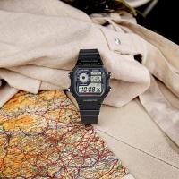 CASIO 卡西欧男士全黑金属腕表 航空仪表设计 气压防水时尚表款