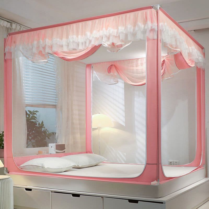 家用蚊帐2023新款卧室1.8m双人1.5米床蒙古包儿童防摔免安装1.2米图片