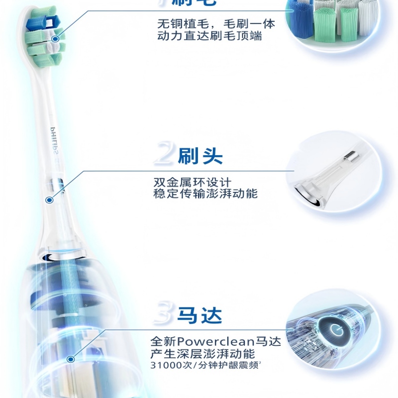 飞利浦(PHILIPS)电动牙刷钻石3系 HX5161/05抹茶绿高清大图