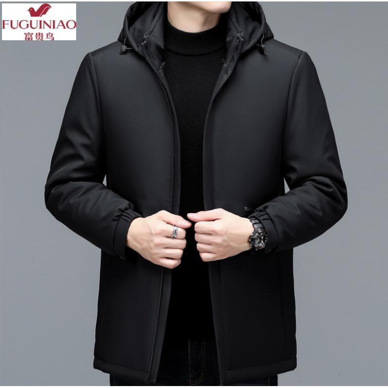 富贵鸟fuguiniao高品质可脱内胆可脱帽子爸爸棉服中老年棉袄中长棉衣