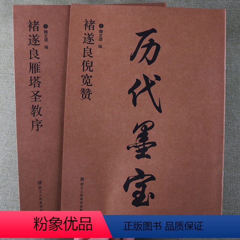 雁塔圣教序+倪宽赞 【正版】全2本牛皮纸大开本历代墨宝褚遂良雁塔圣教序褚遂良倪宽赞毛笔练字帖临摹本初学者入门成人练字毛笔