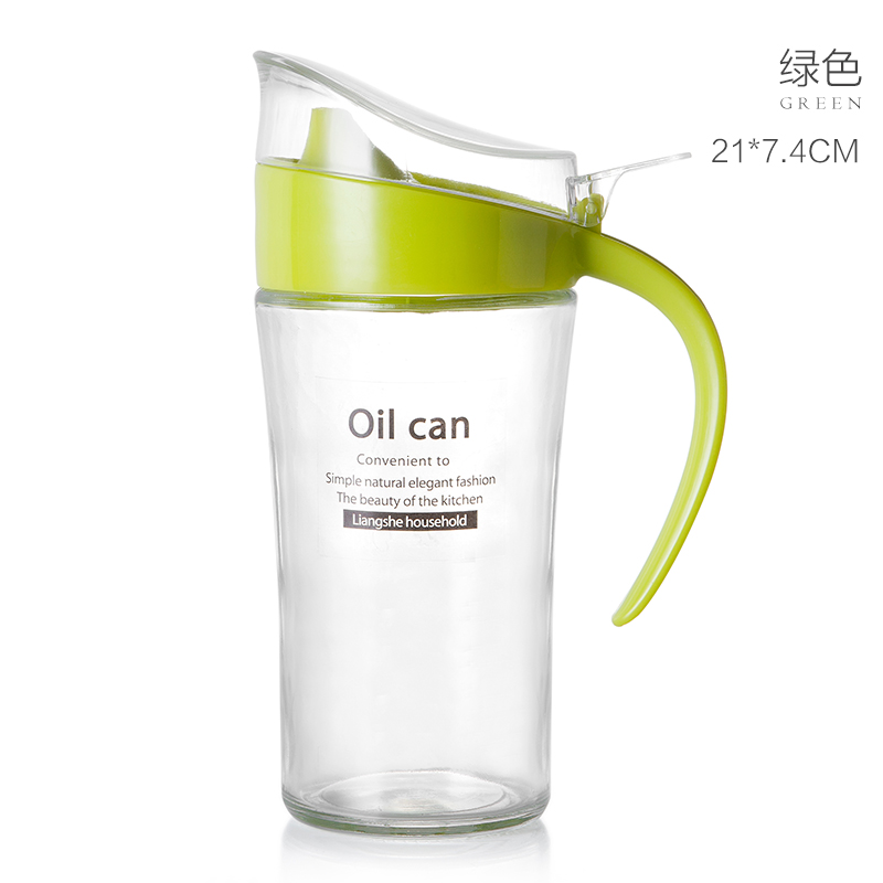 玻璃油壶大号香油酱油瓶醋瓶油瓶套装厨房装油瓶自动开合醋壶防漏 绿色