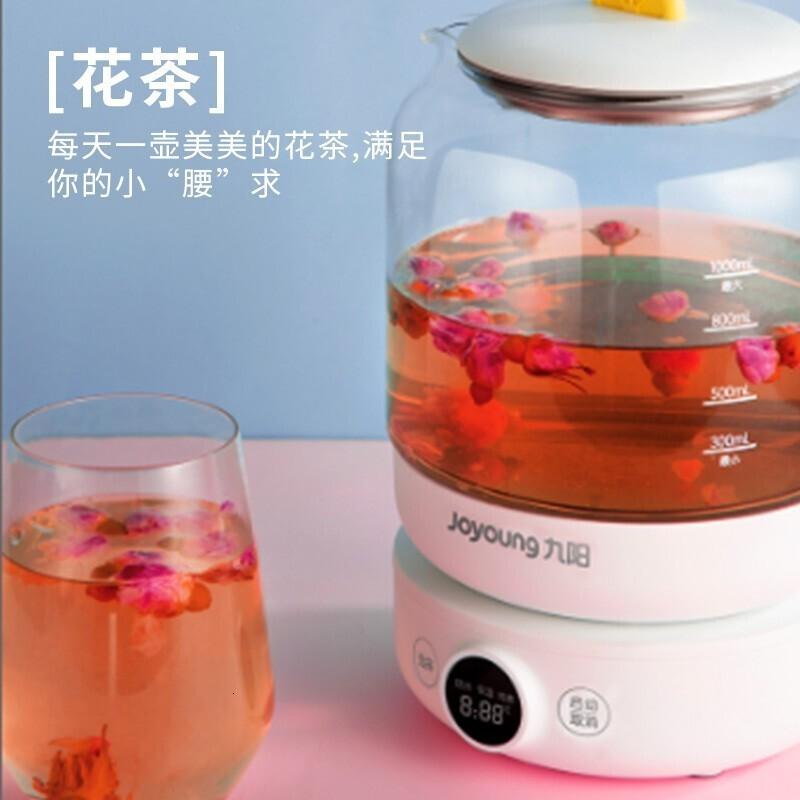九阳(Joyoung)养生壶煮茶器煮茶壶电水壶热水壶烧水壶电热水壶1L迷你玻璃花茶壶 白色 K10-D605高清大图