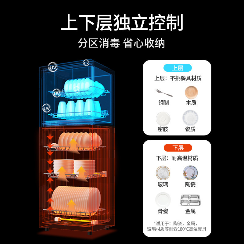 康宝(Canbo)/耐惠(NAAFI)消毒柜 家用立式双门高温二星级消毒 碗筷消毒柜XDZ210-MRP1