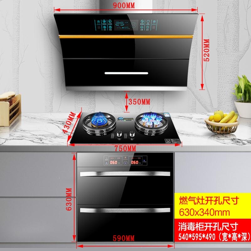 双电机自动清洗抽油烟机家用黄金蛋厨房套装大吸力侧吸油烟机炉具_特价版22立方不带清洗