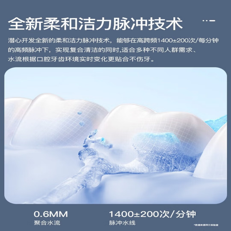 拜尔手持式冲牙器M6S白色高清大图