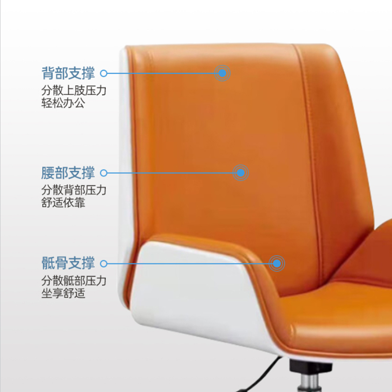 臻远 ZY-6702 办公椅皮椅时尚办公椅极简书房可升降电脑椅 西皮