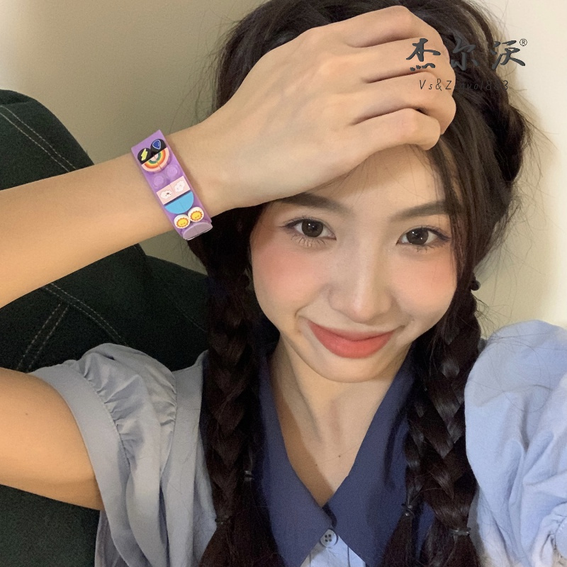 黑色(6502N) 日韩泫雅风彩色手环卡通可爱气质学生简约小众情侣手链女夏