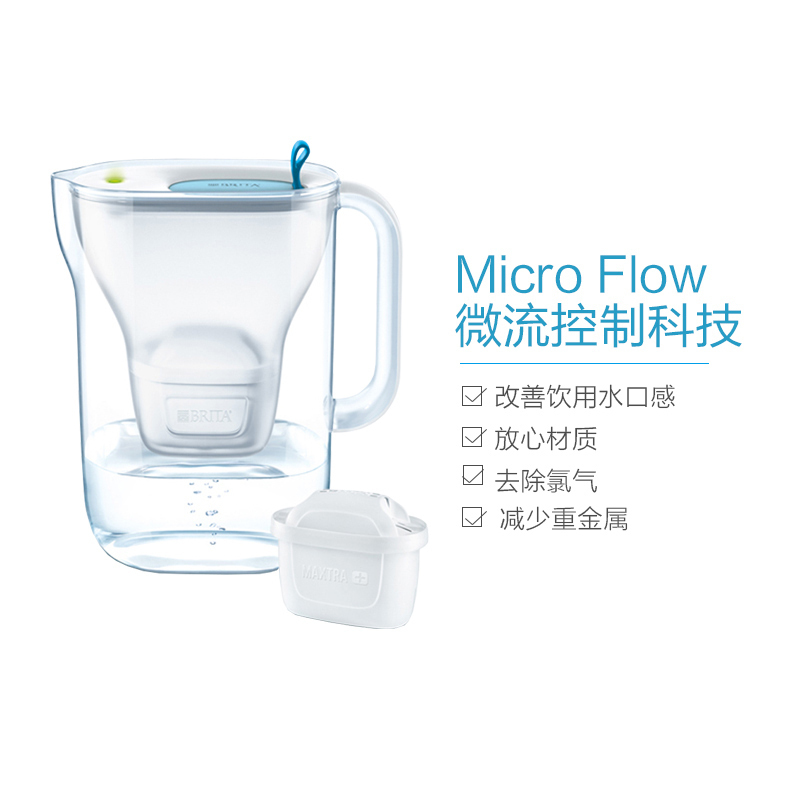 BRITA碧然德-德国技术净水器 STYLEXL纯净滤水壶-灰色 3.6L