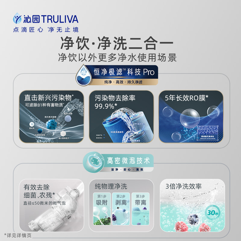 沁园净水器UR-SX51070微泡技术数显龙头家用直饮水厨下式过滤高效除菌新款