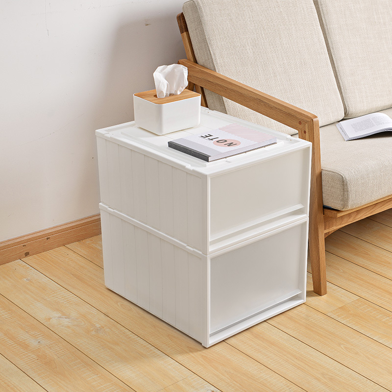 收纳箱抽屉式塑料收纳盒整理箱大衣服家用衣柜储物箱收纳柜f185深27宽