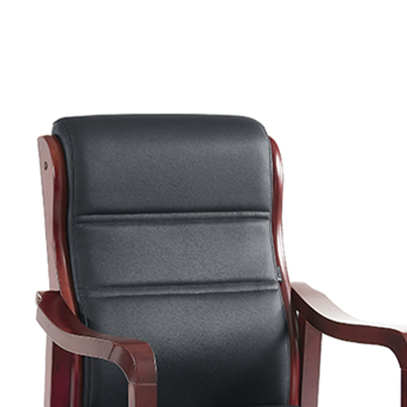 臻远ZY-7606办公会议椅办公皮椅电脑椅 黑西皮高清大图