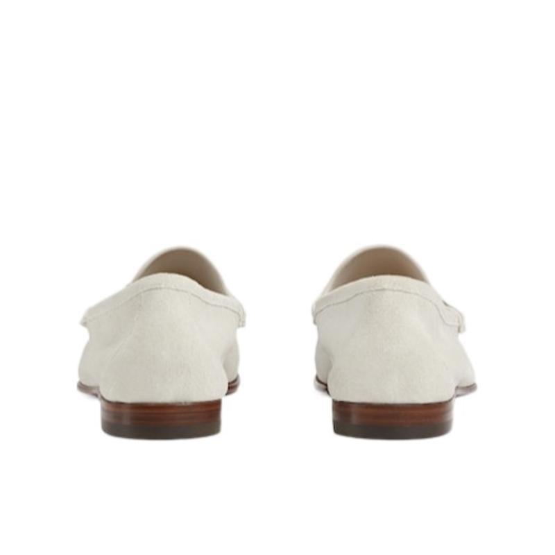 古驰(GUCCI)男士乐福鞋马衔装饰绒面革休闲鞋银色五金时尚舒适