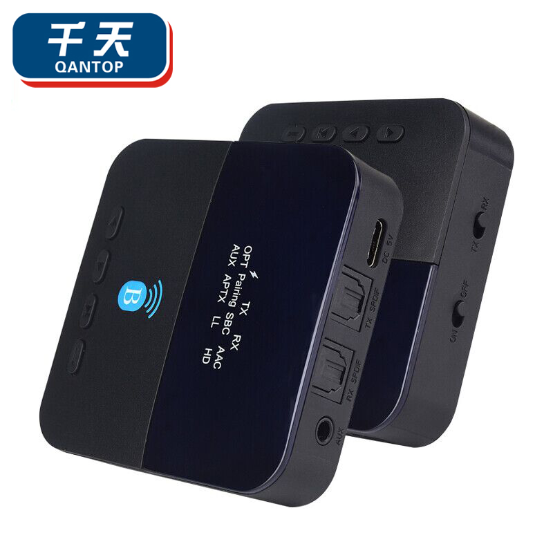 千天 无线蓝牙5.0适配器 音频接收器发射器二合一 高保真无损 APTX HD音频转音箱音响 QT-LYY001