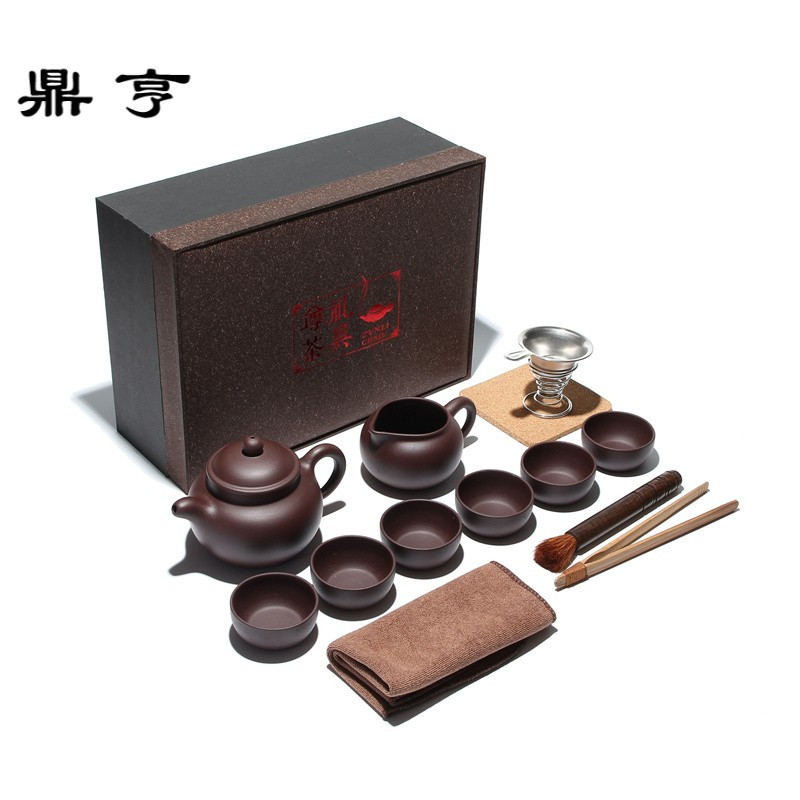 鼎亨宜兴纯全手工西施6人 家用功夫泡茶壶茶具套装礼品logo定制