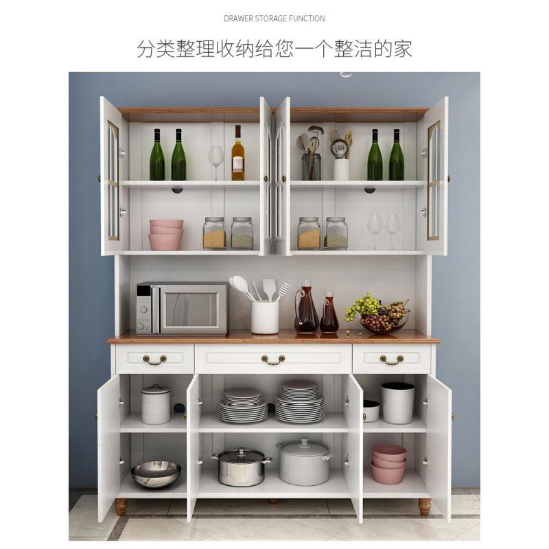 森美人现代简约酒柜美式微波炉碗柜地中海餐边柜客厅储物柜烤漆茶水柜