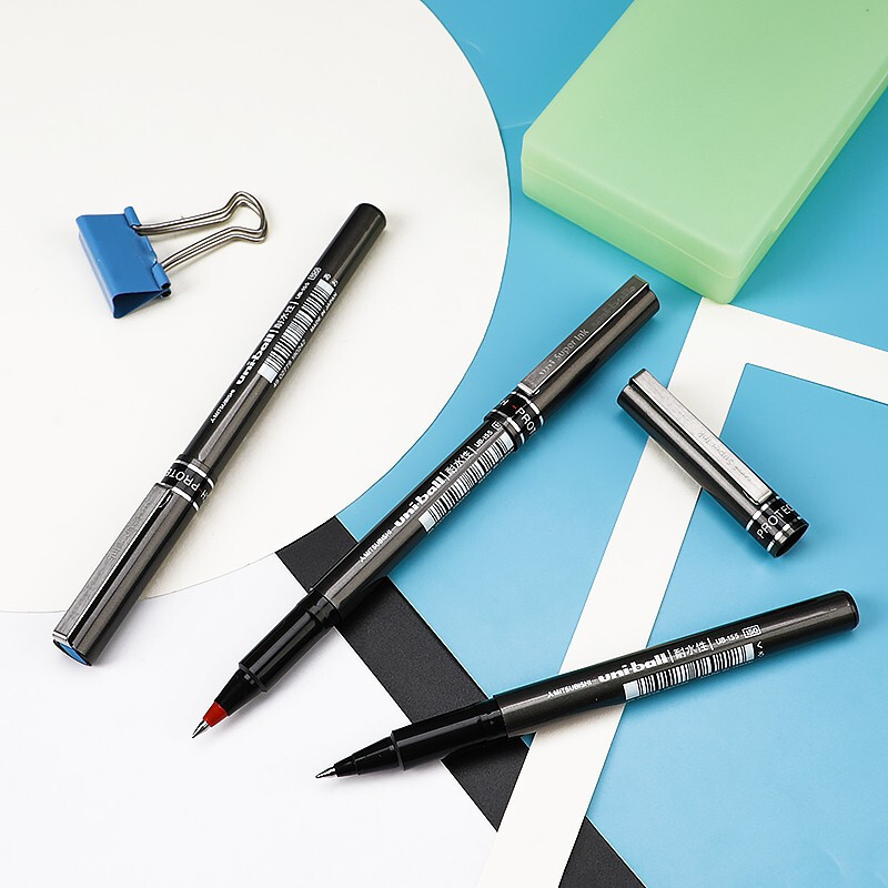 三菱ub155直液中性笔走珠笔05mm10支盒学生考试用笔耐水耐晒办公签字