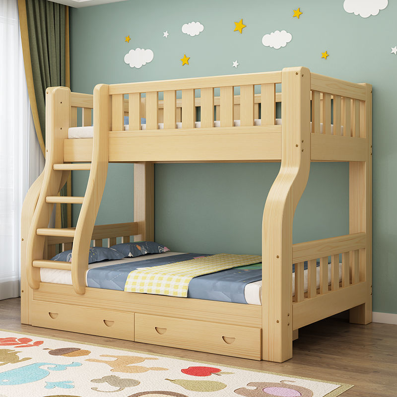 上下床双层床实木子母床成年多功能家用双人高低床儿童床上下铺木床