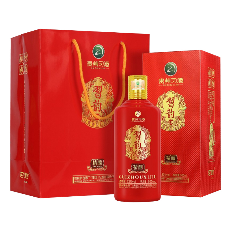 贵州习酒 习韵10 53度500ml 单瓶装 酱香型白酒高度