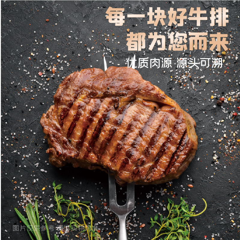 联豪原肉整切厚切西冷眼肉家庭牛排套餐团购8片1680g生鲜牛肉牛扒