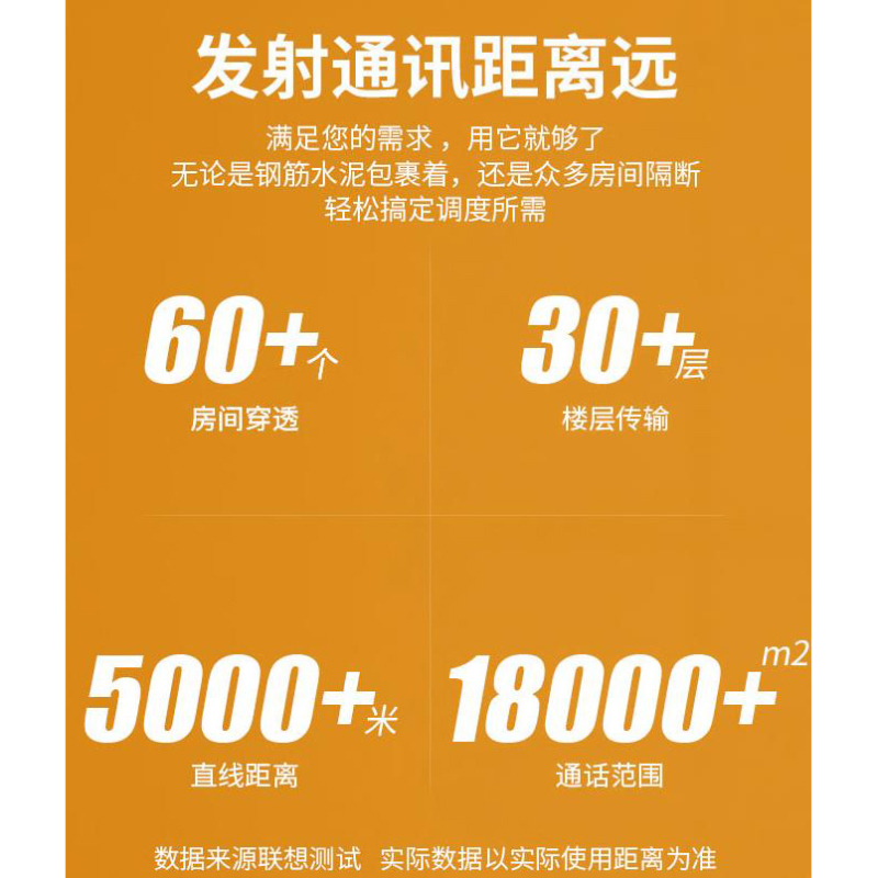 联想(lenovo) N3s对讲机 超长待机7天 专业大功率远距离 商务办公