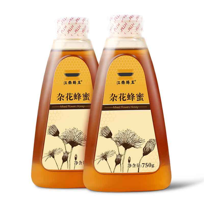 江南蜂王(Jiang nan queen bee) 杂花蜂蜜 750g/瓶X2瓶 滋补蜂蜜 多种花 瓶装蜂蜜 百花蜜