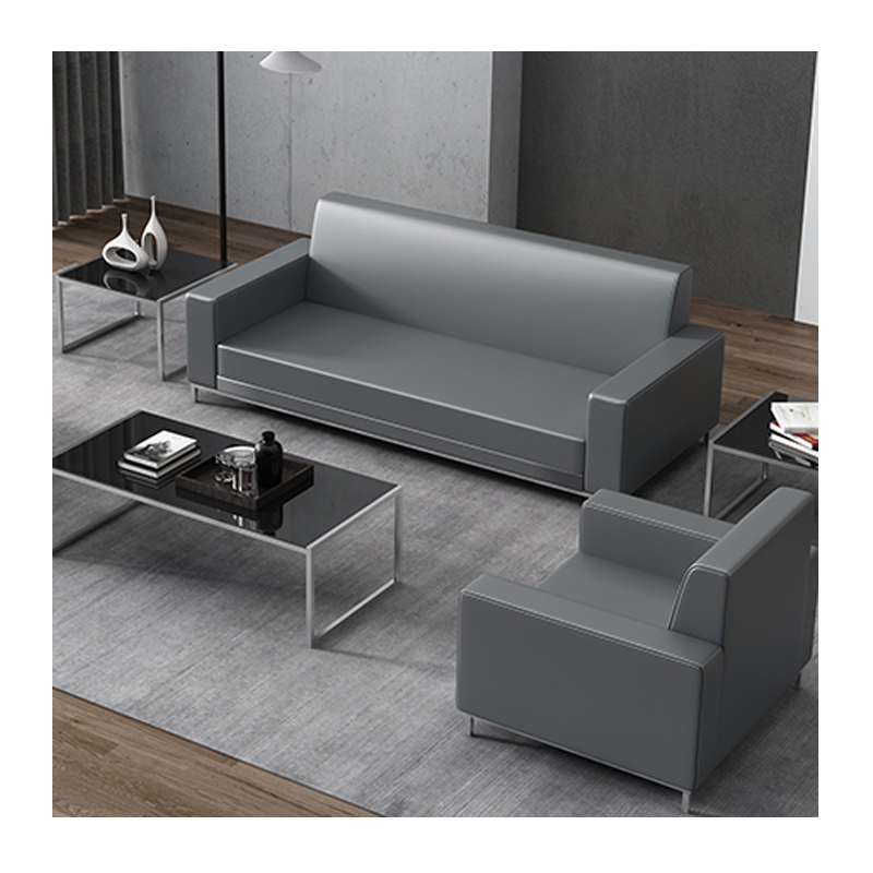 豫恒玖6318办公沙发套组黑色西皮113人位黑色