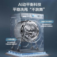 海尔(Haier)初色系列10公斤变频全自动滚筒洗衣机 除菌 1.1洗净比 AI动平衡 XQG100-606H国家补贴