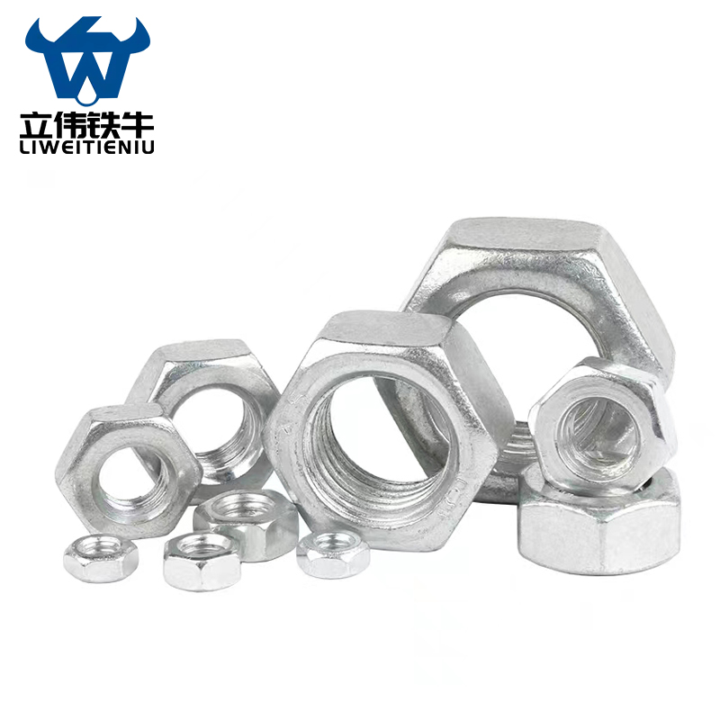 立伟铁牛铜镀镍螺母5mm 100个/包高清大图