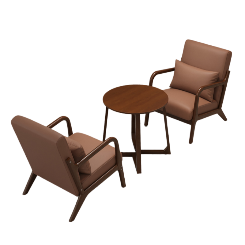 智叶舟接待沙发组合单人位*2+小圆桌套高清大图