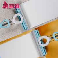 美丽雅 胶棉拖家用地板清洁干湿两懒人免手洗双排轮挤水拖把34CM (赠替换头1个)