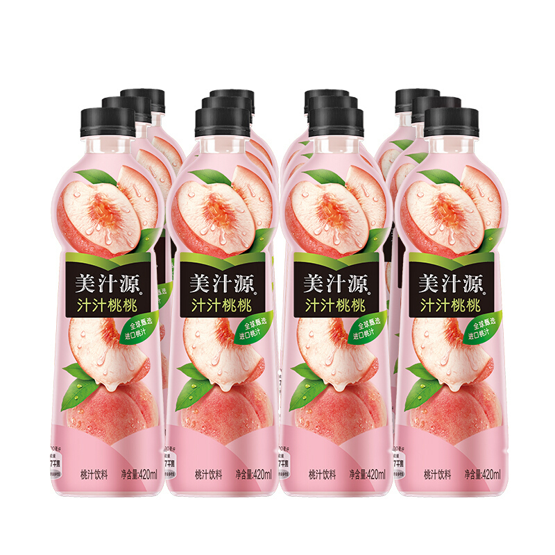 美汁源 Minute Maid 汁汁桃桃 果汁饮料 420ml*12瓶 整箱装