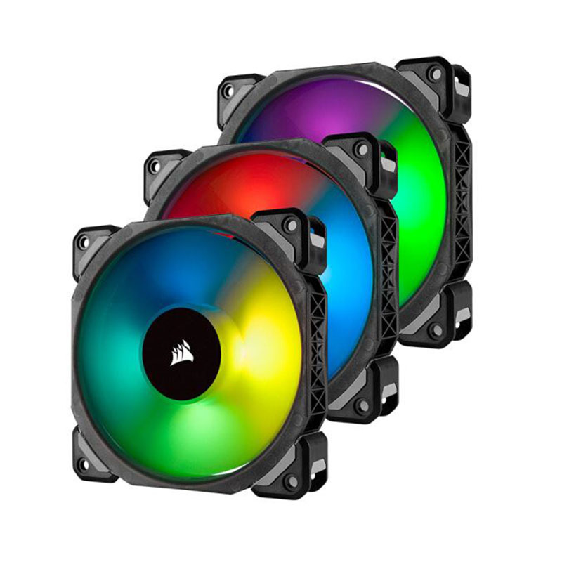 美商海盗船uscorsairml120prorgb12cm磁悬浮pwm炫彩灯光电脑风扇三颗