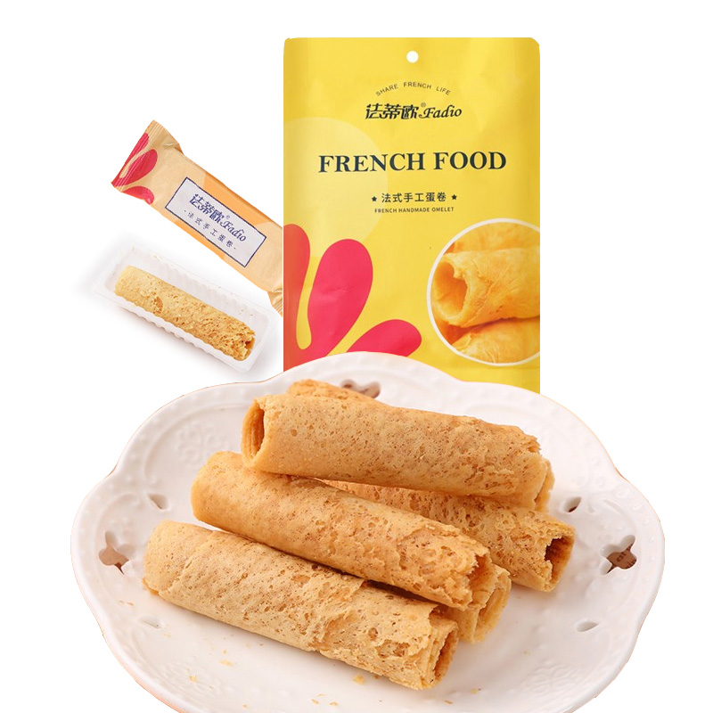 法蒂欧法式手工蛋卷鸡蛋卷早餐点心下午茶休闲零食小吃 原味120g