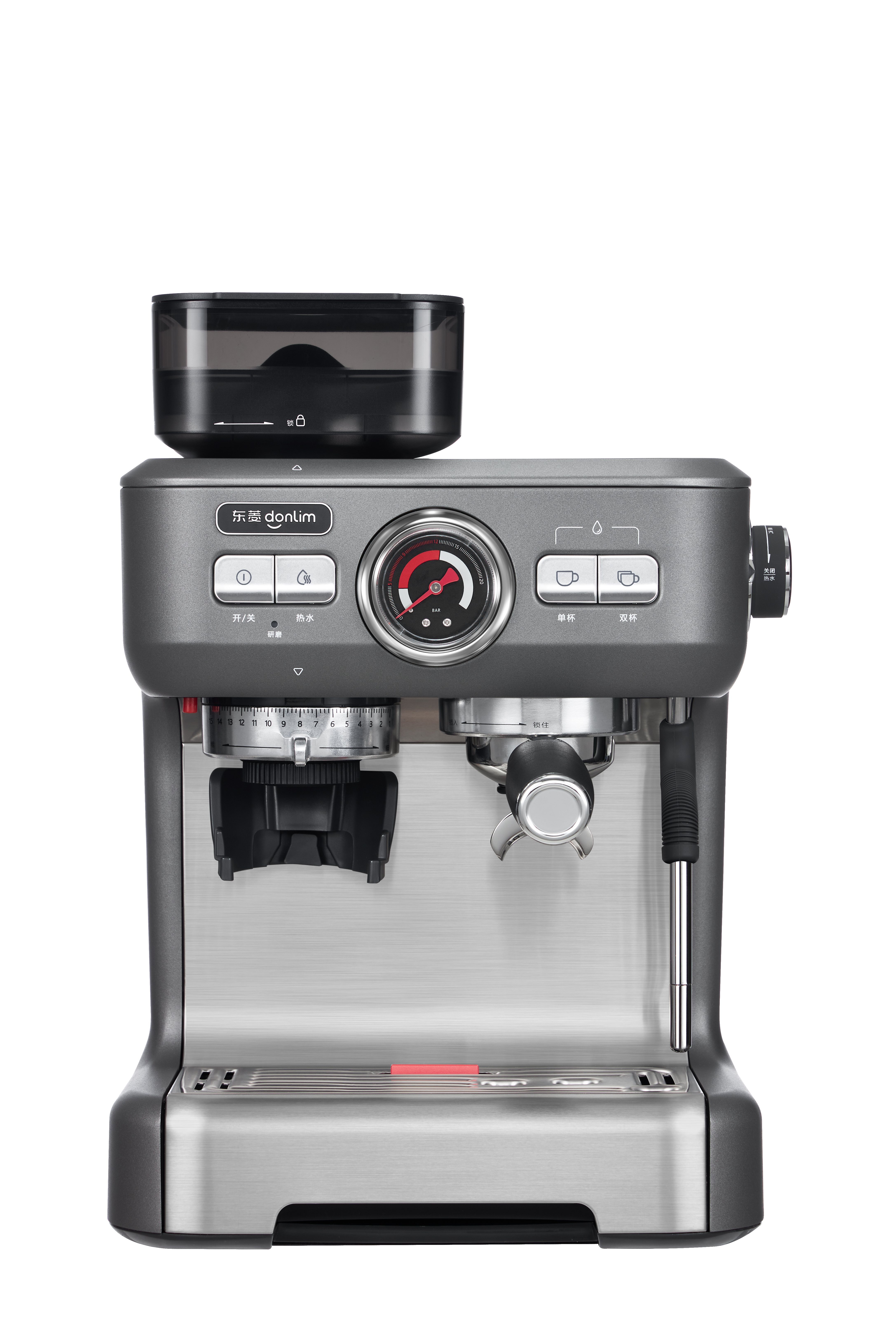 东菱(Donlim)DL-5700D双加热半自动咖啡机家用商用意式研磨一体打奶泡机