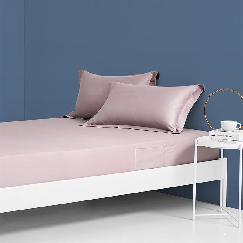 美帮汇100支床笠单件全棉防滑固定床垫保护套席贡缎梦思床罩防尘罩 藕粉 180CM*200CM+30CM（适合5-25cm厚度的床垫