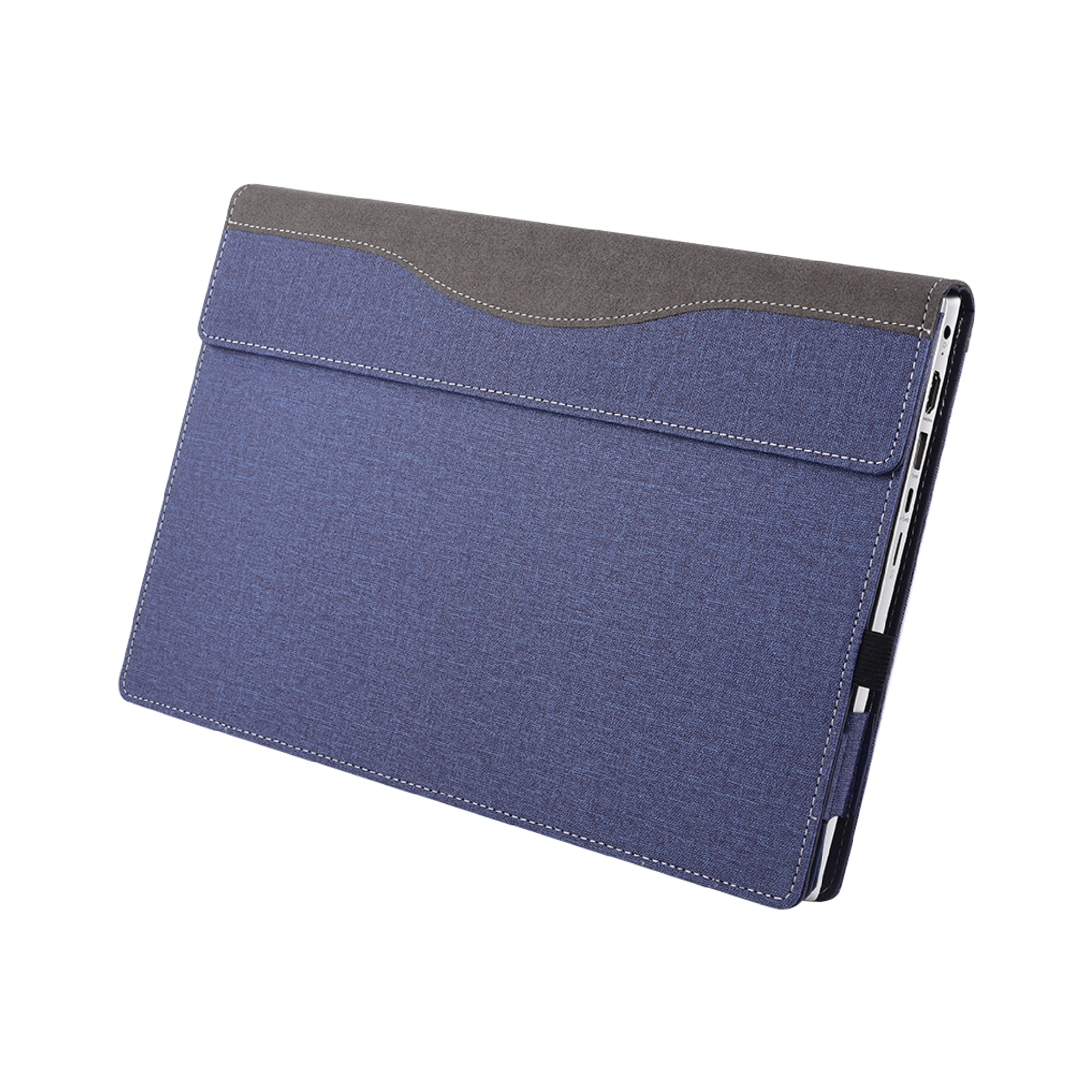 VEKER 笔记本电脑保护套用于微软Surface Laptop第7版15英寸2037防刮便携商务办公轻薄本PU内胆包壳 深蓝色