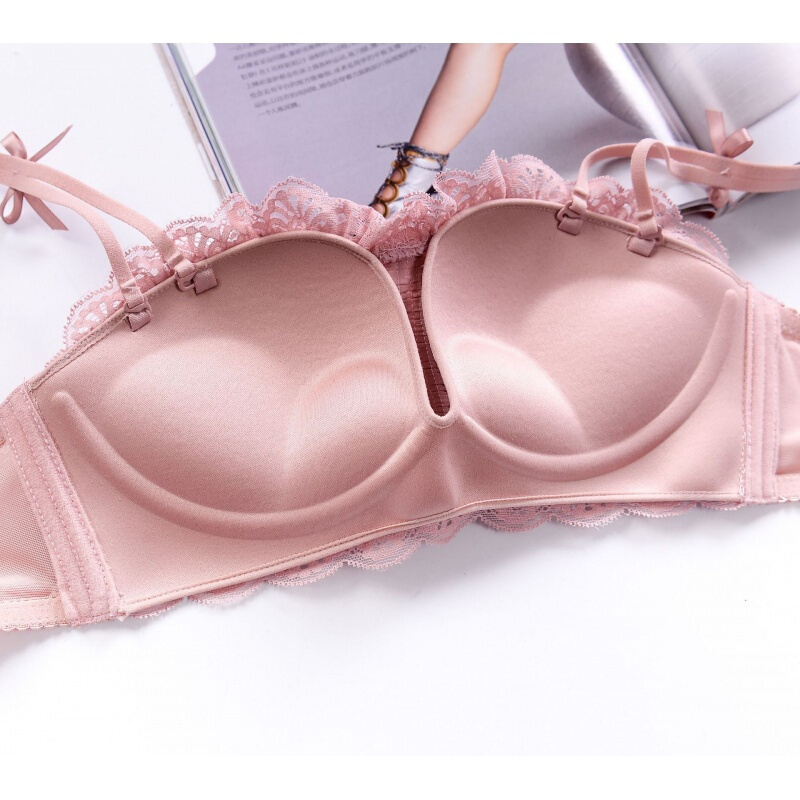公主梦日系无钢圈文胸套装聚拢小胸罩性感蕾丝少女学生内衣套装