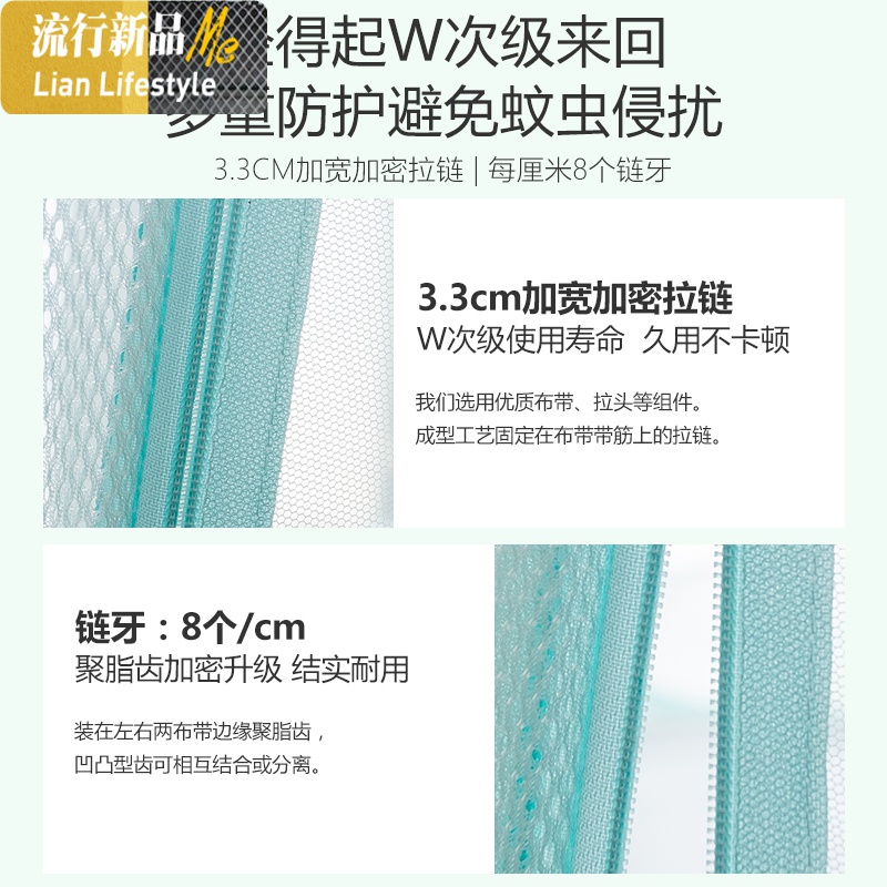 蒙古包蚊帐1.8x2.0床双人家用加密加厚2米.2.2米2018新款1.8*2.2m 三维工匠高清大图