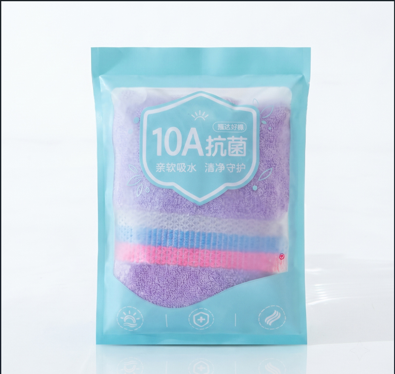 三利TD6209 嘉鸿德魅影面巾71*32cm 90g 纯棉 10A抗菌 蓝灰色(计价单位:条)高清大图
