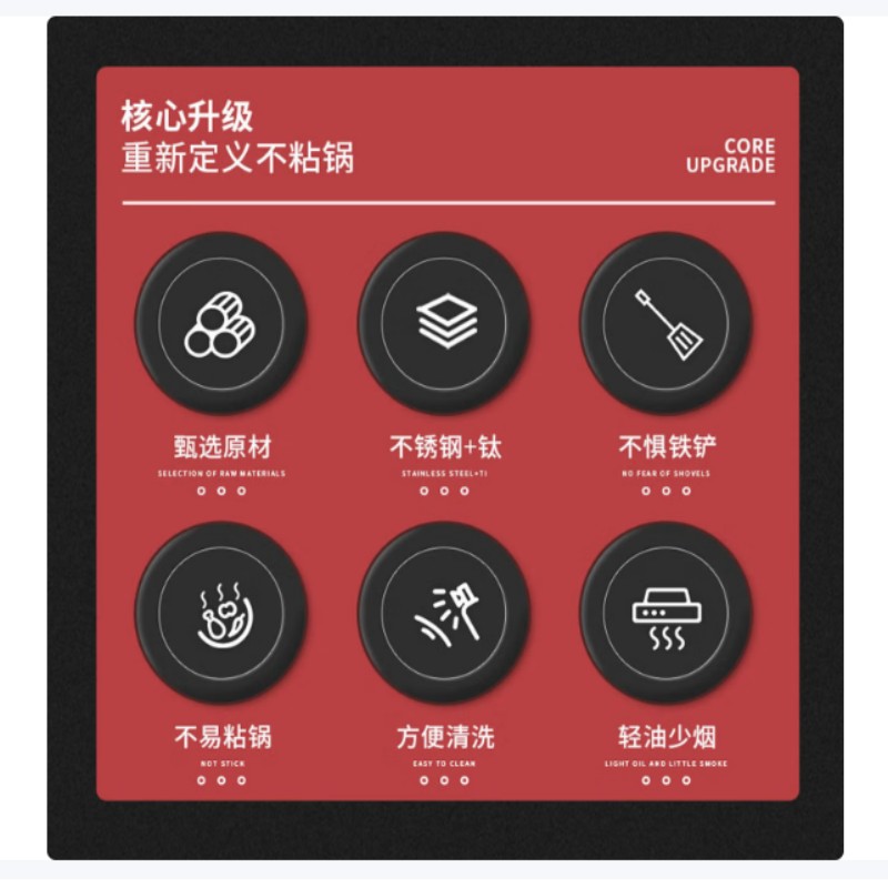 巴尔德不粘锅家用炒锅30cm电磁炉通用钛金涂层健康无油烟轻便易清洗高清大图
