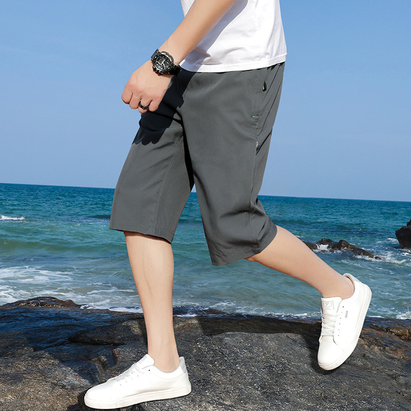 七分裤男夏季薄款宽松冰丝外穿休闲运动潮流夏天马裤大码男士短裤