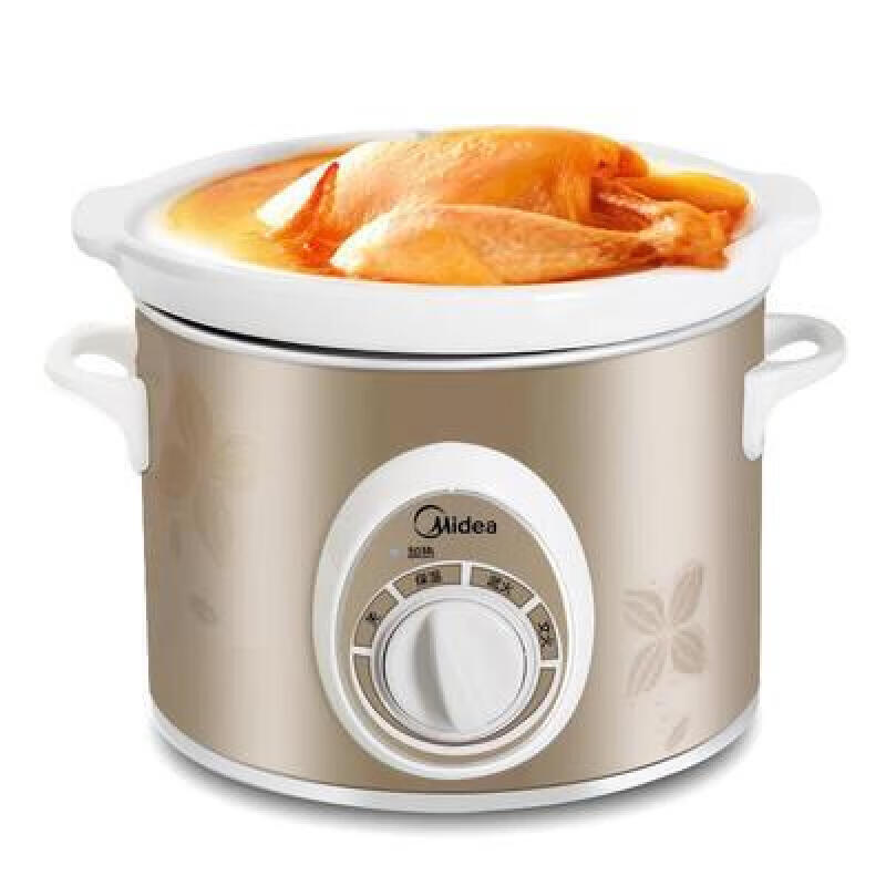 美的 MD-BGH20A 电炖锅白瓷2L慢炖家用保温机械式 文火锅煲家用防溢两档高清大图