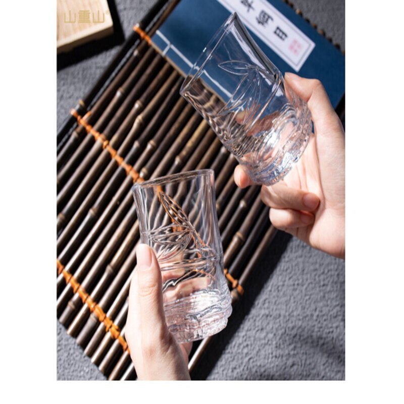 物作步步高升竹叠杯三件套8003 玻璃杯220ML*3