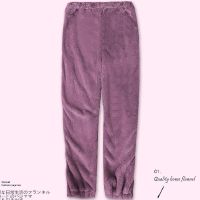睡衣女春秋冬季珊瑚绒睡袍情侣男加厚学生长款加绒浴袍可外穿睡裙 深洋红色 睡袍裤子 S 150-157cm