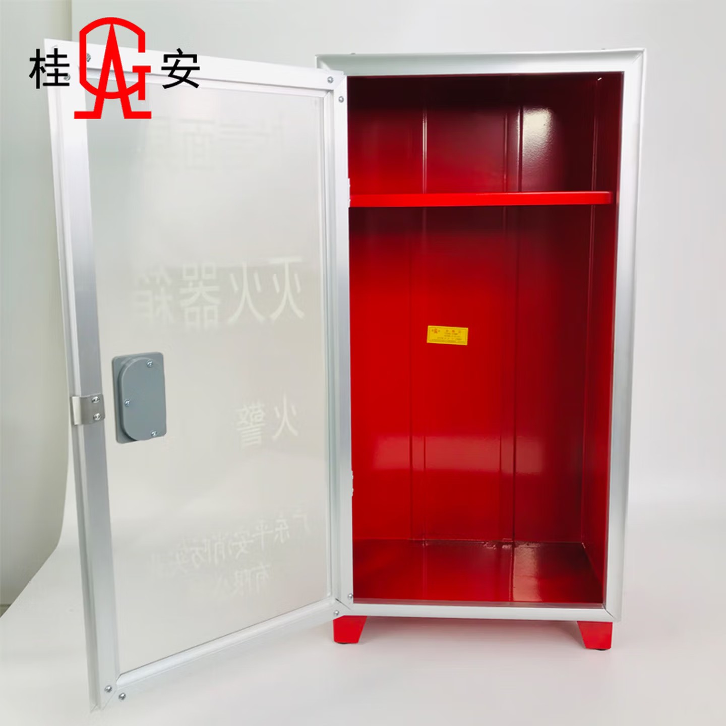桂安 常规二氧化碳开门落地式灭火器箱+面具箱 5kg灭火器*2+2面具组合箱空箱(套)高清大图