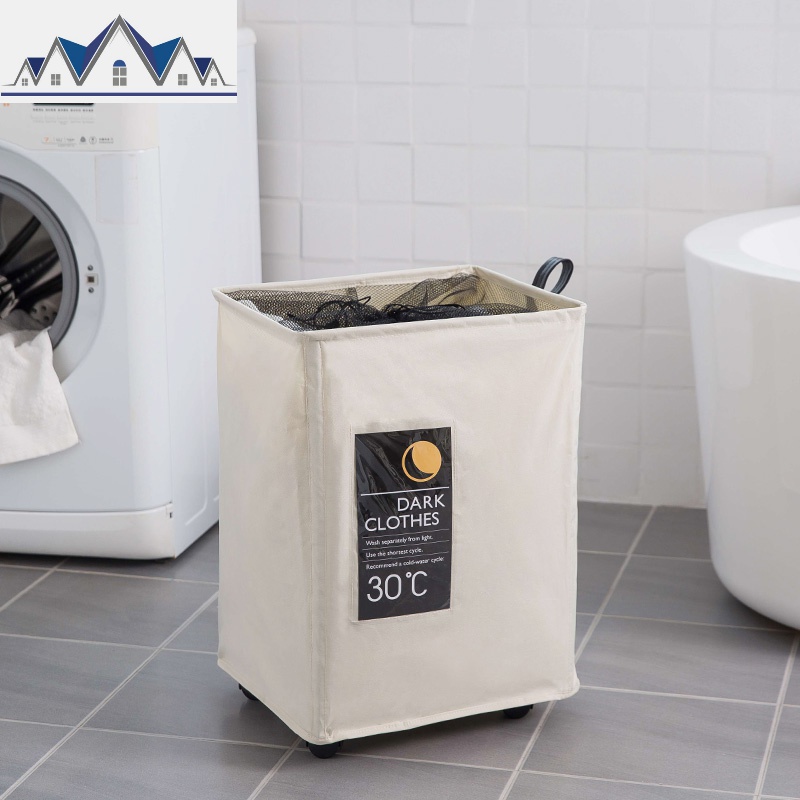 脏衣服收纳筐折叠滑轮脏衣篓浴室大号洗衣篮布艺脏衣篮玩具收纳桶 三维工匠收纳篮 插卡款大号单格