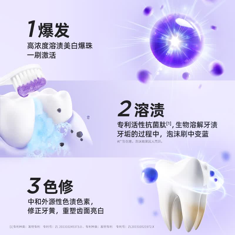 (顺丰发货)bop专研溶渍亮白牙膏120g*2支 百香薄荷香型高清大图