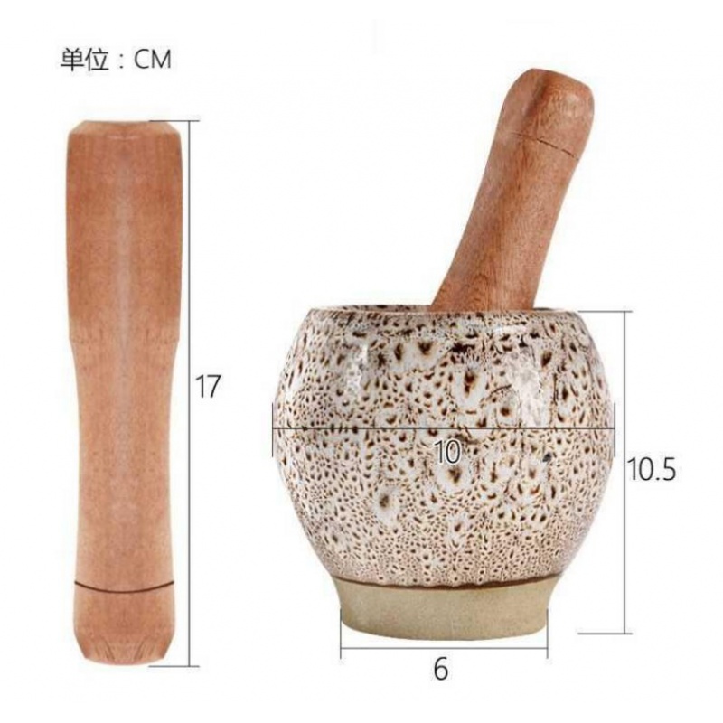 家用陶瓷蒜臼子捣蒜蒜蓉蒜泥器捣碎研磨做糊糊蒜臼手动砸蒜罐擂钵 敬平 四季花香陶瓷款[送木锤]碎物研磨碗(碎物器)高清大图